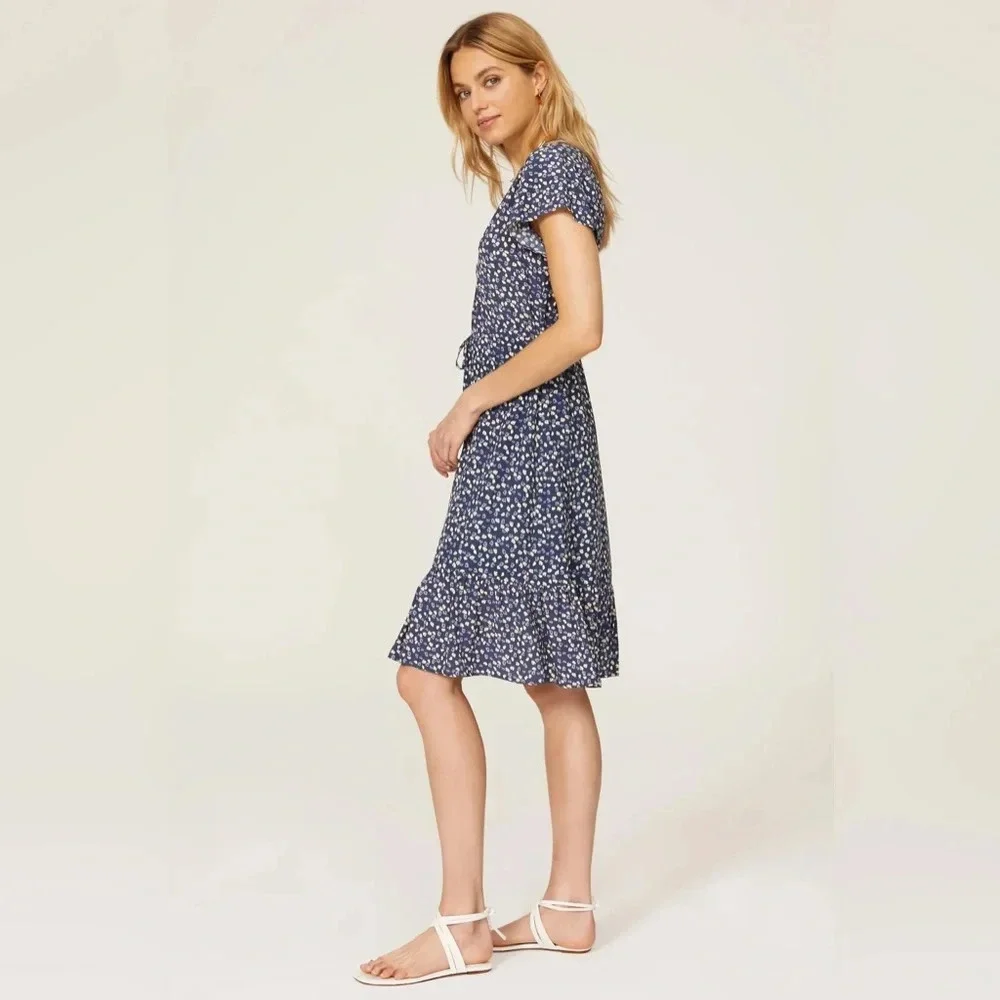 NWOT Rails Kiki Dress Navy Blue Ditsy Floral Print Casual Boho Preppy Women’s XS